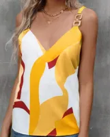 SHEIN Privé Bloco De Cores Detalhe Da Corrente Top Cami - Foto 2