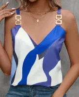 SHEIN Privé Bloco De Cores Detalhe Da Corrente Top Cami - Foto 3