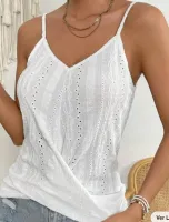 SHEIN VCAY Bordado De Ilhós Top Cami - Foto 2