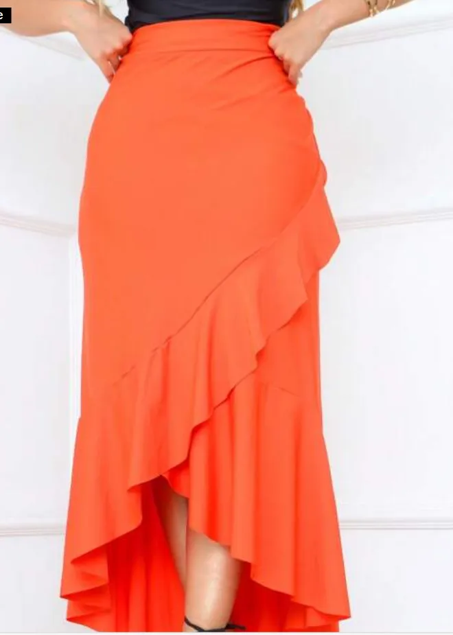 Saia Feminina / Envelope / Babado / Trançado / Moda Blogueira / Fashion Elegante Glamour Imagem