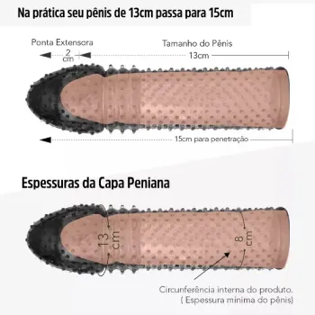 Capa Peniana Massageadora Extensora 15cm - SS100 - Foto 2