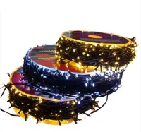 Cordão Pisca Externo Fixo 1000 Led Branco quente morno - Fio reforçado transparente Macho e Femia 90 metros - Foto 2