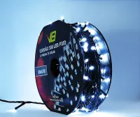Cordão Pisca Externo Fixo 300 Led Branco FRIO - Fio reforçado VERDE Macho e Femia 30 metros - Foto 6