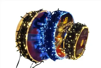 Cordão Pisca Externo Fixo 500 Led Branco FRIO - Fio reforçado VERDE Macho e Femia 50 metros