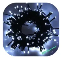 Cordão Pisca Externo Fixo 1000 Led Branco FRIO - Fio reforçado VERDE Macho e Femia 90 metros - Foto 5