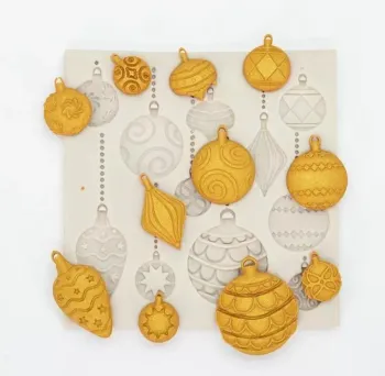 Molde de Silicone Bolas Natalinas