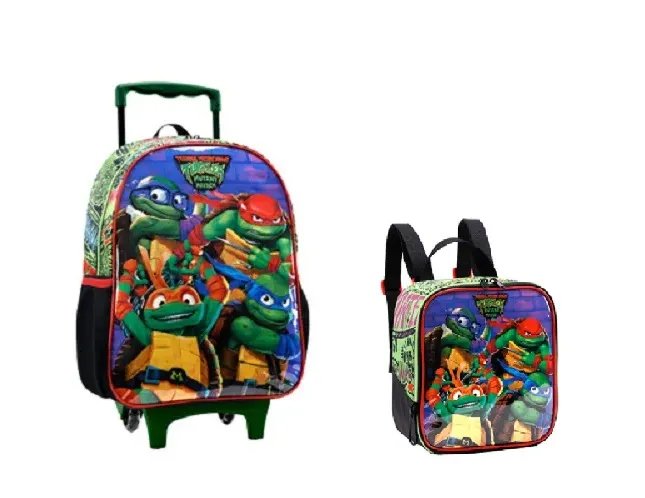 Kit Mochila e lancheira Tartarugas Ninjas 