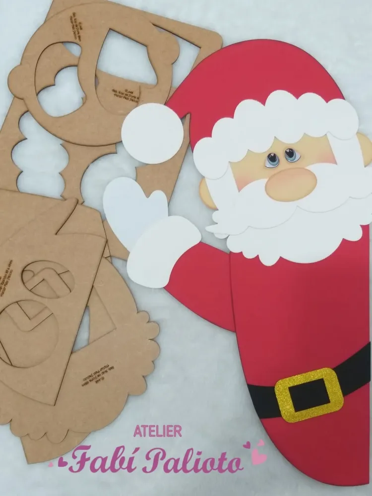 G1.448  Gabarito de Moldes  em MDF Noel na Porta 68cm