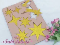 G1.452  Gabarito de Moldes  em MDF Mix Estrelas de Natal - Foto 2