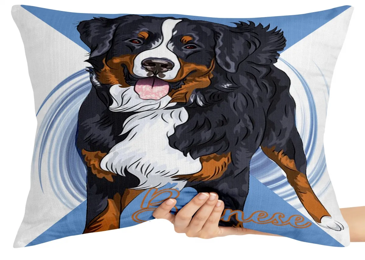 Capa de Almofada ou Travesseiro Bernese cachorro