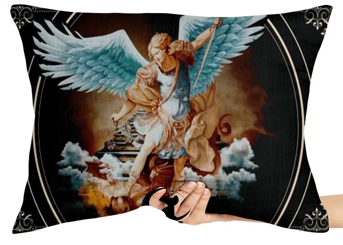 Capa de Almofada ou Travesseiro Arcanjo Miguel Imagem