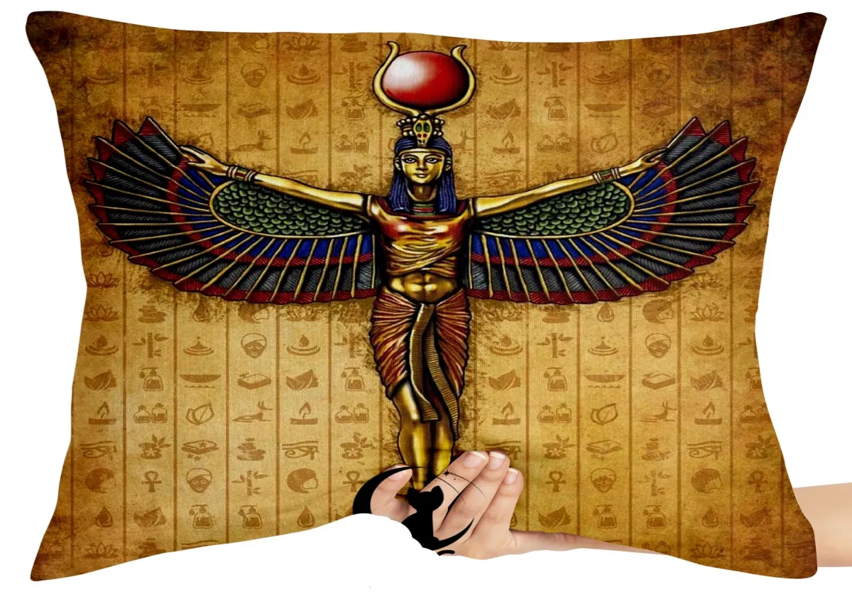 Capa de Almofada ou Travesseiro Deusa Isis Egito