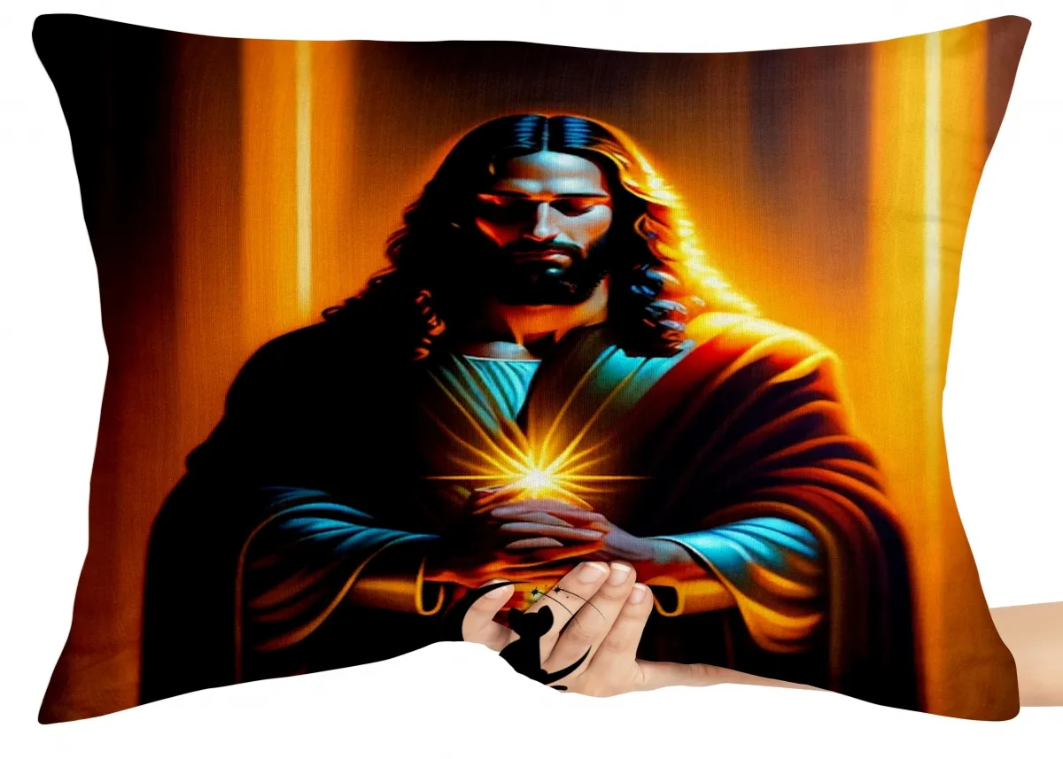 Capa de Almofada ou Travesseiro Jesus luz