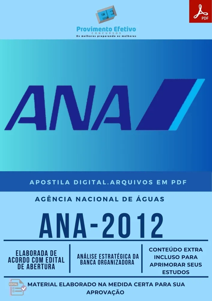 Apostila ANA - Especialista em Recursos Hídricos. Frete Grátis. Imagem
