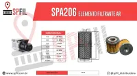 ELEMENTO FILTRANTE AR BOMBA DE VÁCUO SPA206