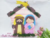 G1.455  Gabarito de Moldes  em MDF Enfeite Sagrada Família - Foto 2