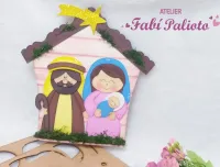 G1.455  Gabarito de Moldes  em MDF Enfeite Sagrada Família - Foto 3