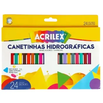 Canetas Hidrográficas c/24 Cores Acrilex 