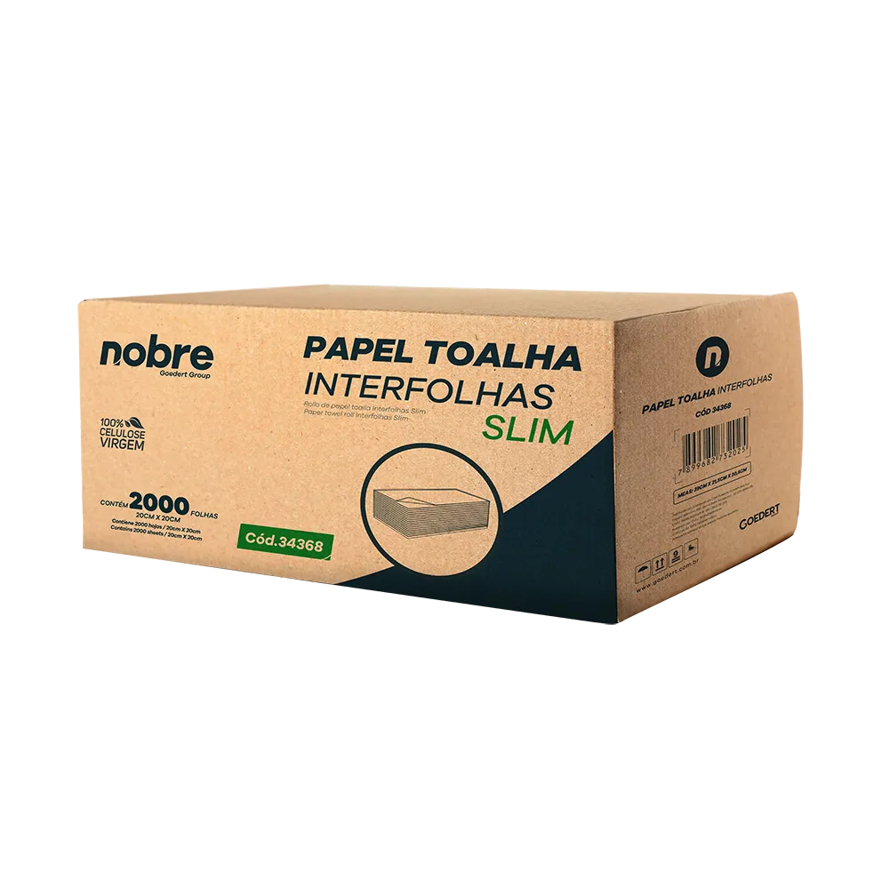 Papel Toalha Interfolhas Slim - 20x20cm - c/ 2000fls - Nobre Imagem