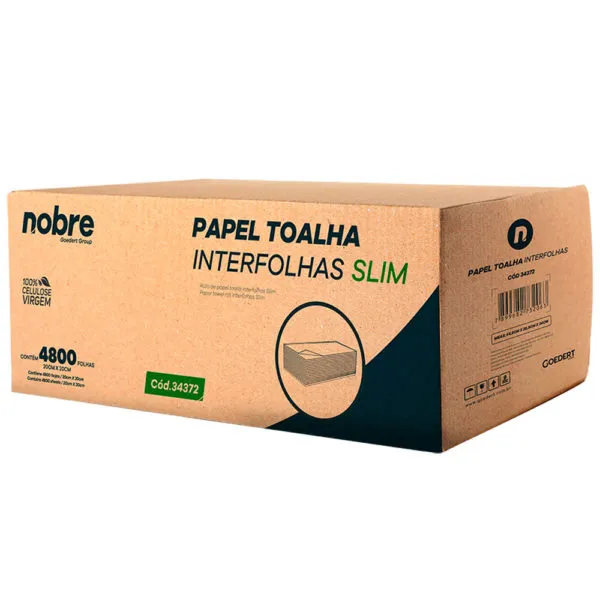 Papel Toalha Interfolhas Slim - 20x20cm - c/ 4800fls - Nobre Imagem