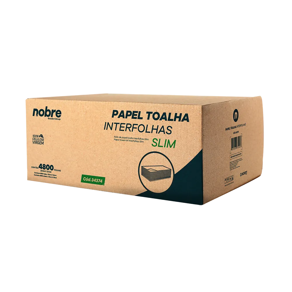 Papel Toalha Interfolhas Slim - 20x23cm - c/ 4800fls - Nobre Imagem