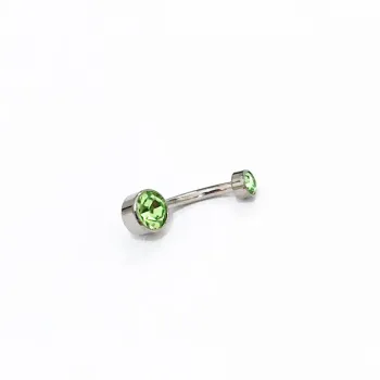 Banana Bell FLAT em Titânio com Zircônia Verde   TIT14