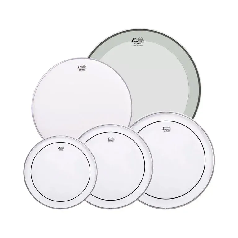 Kit de Peles Encore Pinstripe Clear 10", 12", 14", 20" Powerstroke 3 e 14" Caixa By Remo