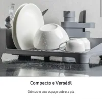 Escorredor de Louças Trium Cinza - Foto 5