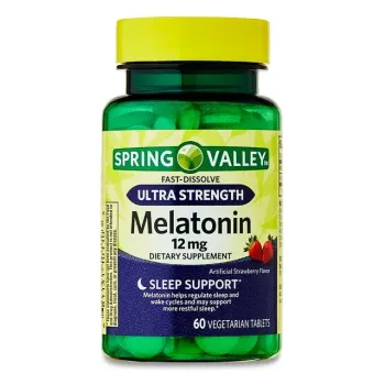 Melatonina Spring Valley 12mg Fast Dissolve  Strawberry flavor c/60unid Importado
