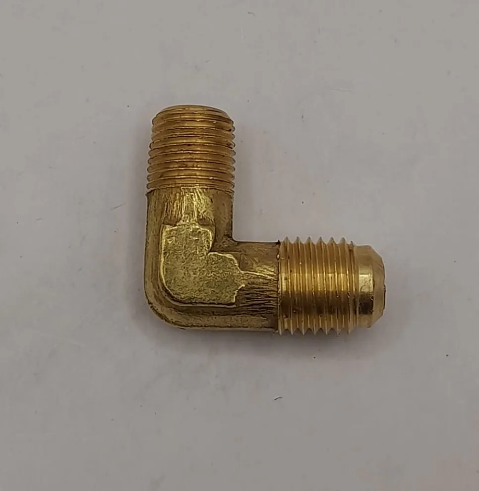 Niple de Ar/Óleo em 90° de 1/8" x 4an em Latão - Furo de 4,0mm