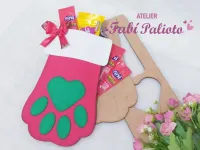 G1.463   Gabarito de Moldes em MDF Meia Natalina Pet - Foto 2