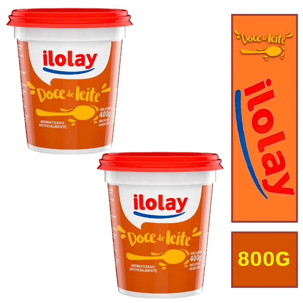2 Pote De Doce De Leite Argentino Ilolay 400g Original Imagem