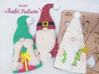 G1.459   Gabarito de Moldes em MDF Trio Gnomo Noel 40cm  - Foto 3