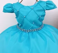 Vestido Festa Azul Turquesa Pérola - Foto 2