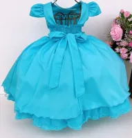 Vestido Festa Azul Turquesa Pérola - Foto 3