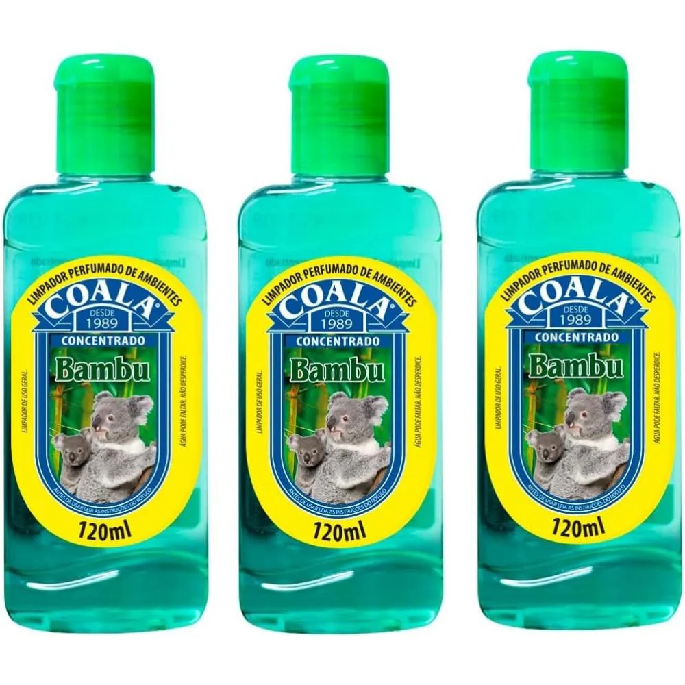 Kit 3 Desinfetante Concentrado de Ambiente Coala Bamboo 120ML Imagem