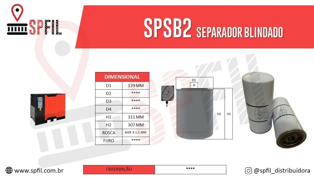SEPARADOR AR / ÓLEO BLINDADO SPSB2