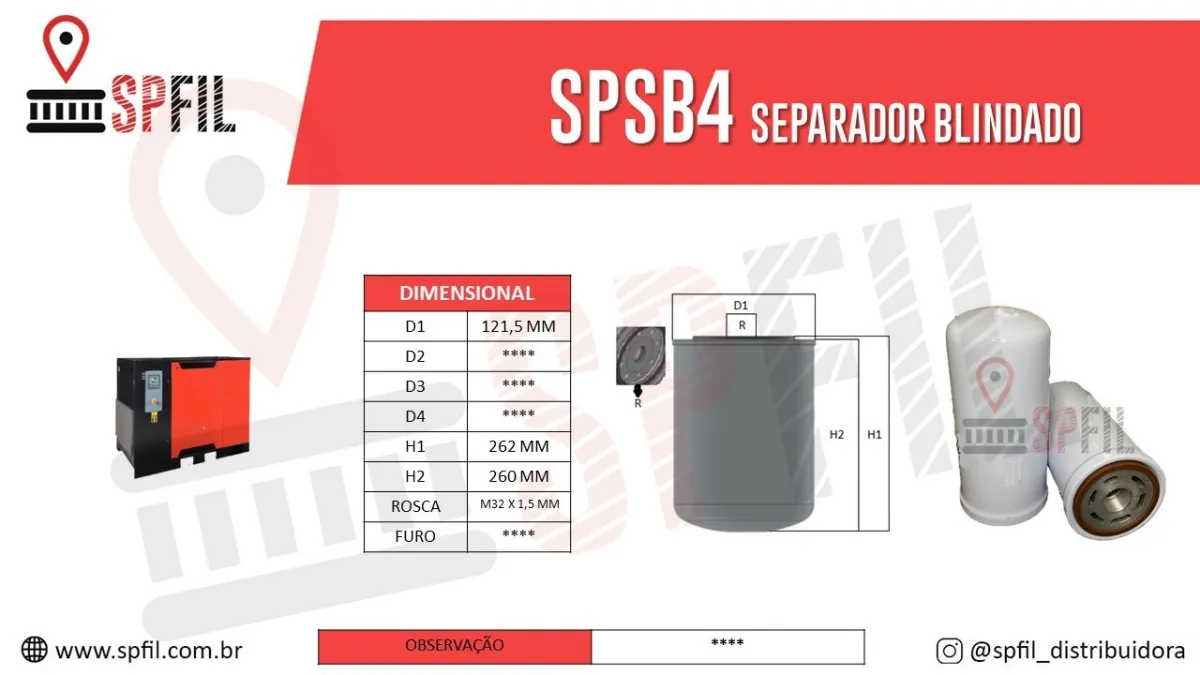 SEPARADOR AR / ÓLEO BLINDADO SPSB4