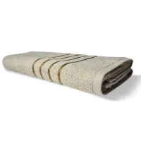 Jogo de Toalha 2 Banho 2 Rosto - 4pçs Coleção Montreal 100% Algodão Bege - Foto 2