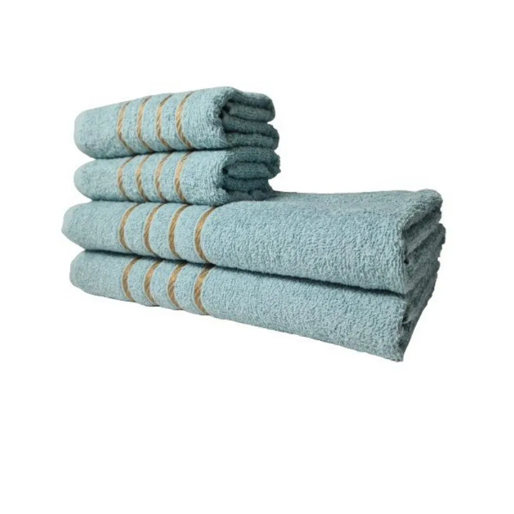 Jogo de Toalha 2 Banho 2 Rosto - 4pçs Coleção Montreal 100% Algodão Verde