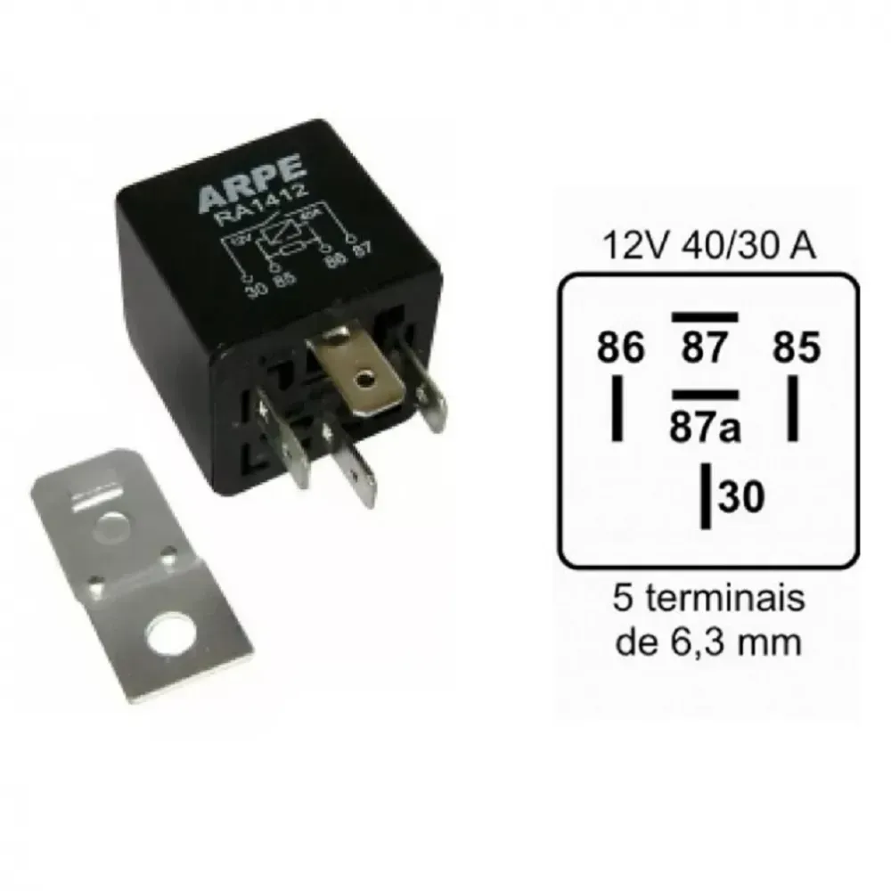 RELE ARPE Auxiliar 12V Reversor 40/30 5 terminais FORD EZHT4A156BA  F0AB14B193AB
