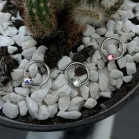 Captive em Aço Cirurgico com pedra FLAT  ACO20 - Foto 2