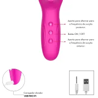 VIBRADOR E ESTIMULADOR CLITORIANO POR SUCÇÃO MVS1019 - Foto 3