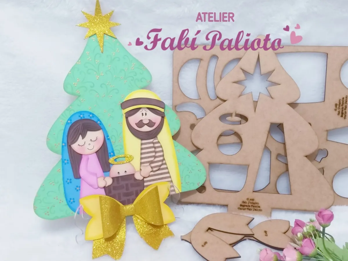 G1.469   Gabarito de Moldes em MDF  Pinheiro Sagrada Família