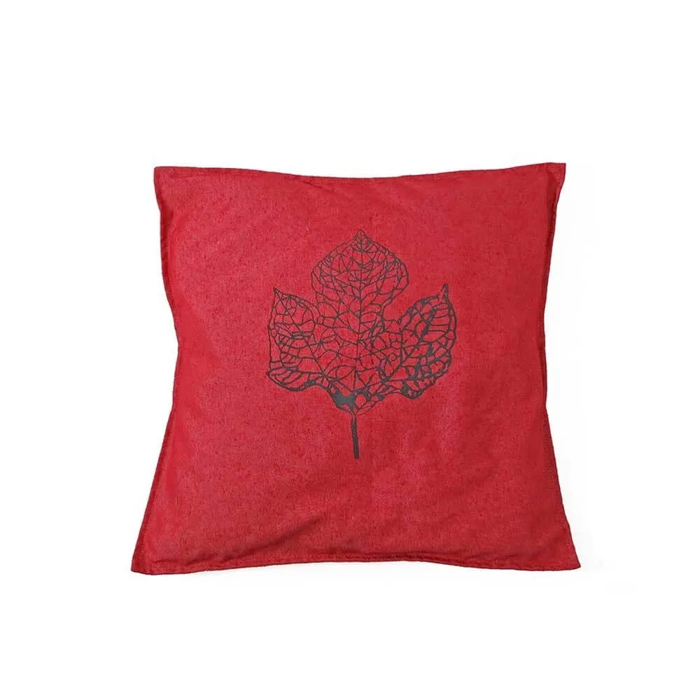 Capa de Almofada Folha Silk Vermelha Imagem