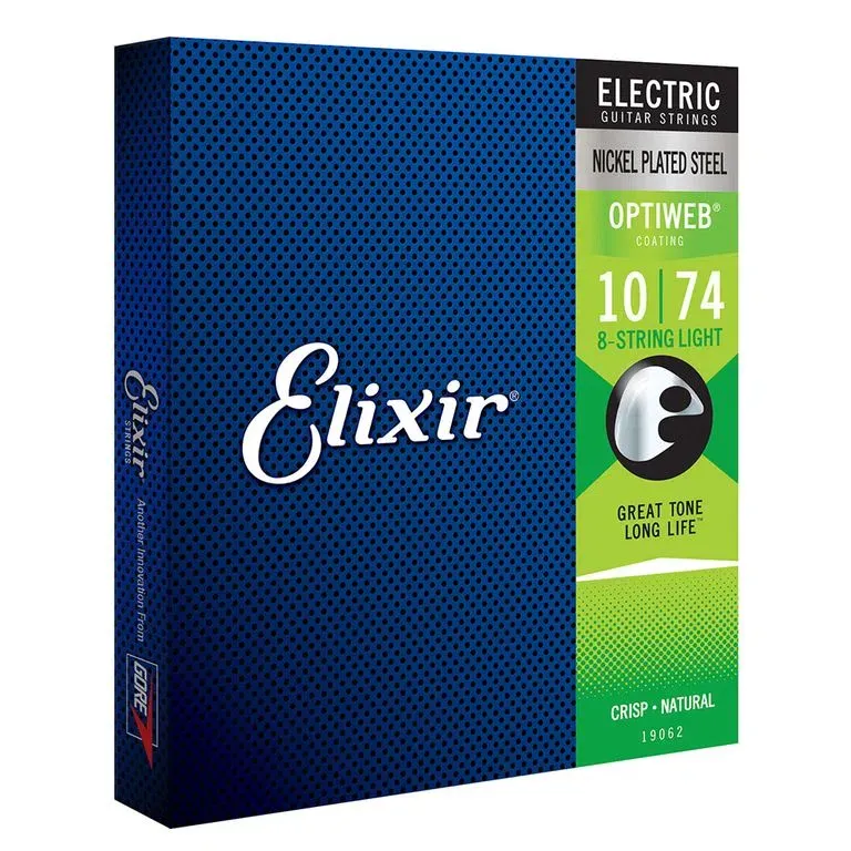 Jogo de Cordas para Guitarra 8 Cordas Elixir Optiweb 10-74 Imagem