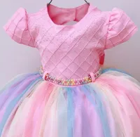 Vestido Festa Arco-íris Menina Bonita - Foto 2