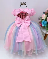 Vestido Festa Arco-íris Menina Bonita - Foto 3