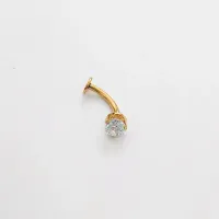 Banana Bell em Titânio PVD GOLD FLOATING 1.6mm com Pedra Zircônia  TIT21 - Foto 2