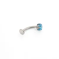 Banana Bell em Titânio FLOATING 1.6mm com Pedra Zircônia Azul TIT17